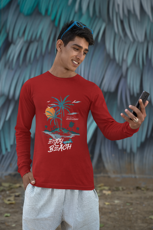 Men’s Full Sleeve T-Shirt | Enjoy Beach